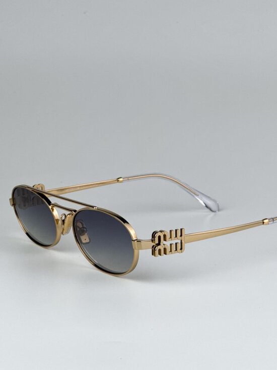 Miu Miu MU54ZS 5AK30C BRAND NEW Sunglasses Gold Gradient Mirror Pilot Unisex main image 10